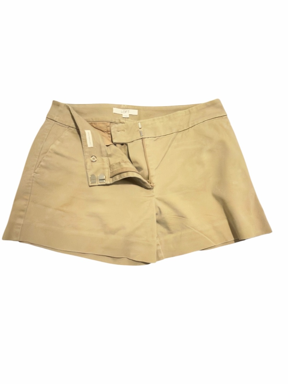 LOFT Tan Cotton Blend Bermuda Shorts (005)